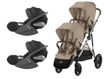 Immagine di Cybex passeggino gemellare Gazelle S + 2 Cloud T tpe-almond beige - Passeggini gemellari