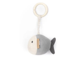Immagine di Bamboom giochino pull e shake a maglia fish blu - Peluches