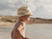 Immagine di Little Dutch cappello da sole reversibile Honey Stripes/Ocean Dreams blu tg 1 (62-80 cm)