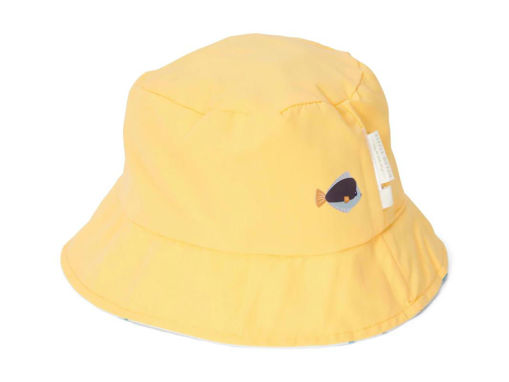 Immagine di Little Dutch cappello da sole reversibile honey yellow/ocean treasures tg 1 (62-80 cm) - Cappelli e guanti