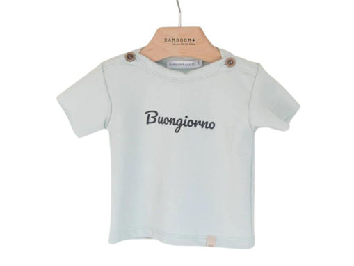 Immagine di Bamboom maglietta con stampa e bottoncini spalle water petrol 500PE tg 3 mesi - Maglie