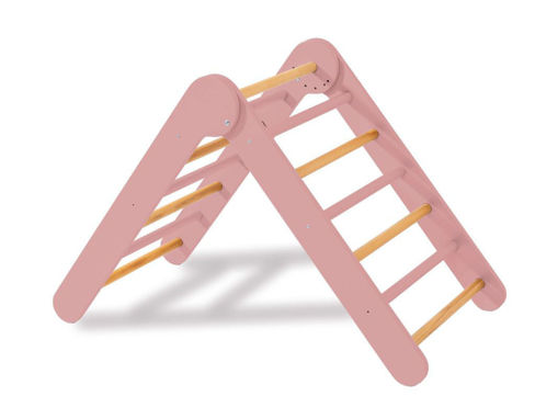 Immagine di Alondra triangolo di apprendimento Pikler Triplano legno-rosa - Giocattoli in legno Alondra
