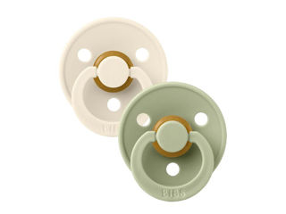 Immagine di Bibs set 2 ciucci in caucciù Colour 6+ m salvia e avorio - Ciucci