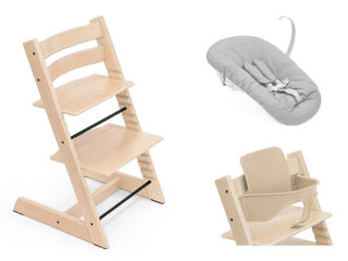 Immagine di Stokke seggiolone Tripp Trapp naturale + Newborn Set V2 - Seggioloni pappa