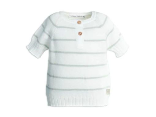 Immagine di Bamboom maglia a righe maniche corte 1009 ocean blu tg 6 mesi - Maglie