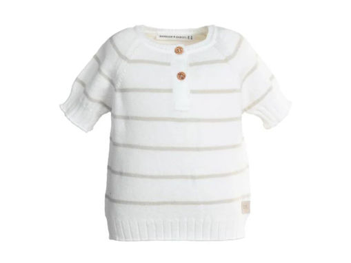 Immagine di Bamboom maglia a righe maniche corte 1009 warm white tg 18-24 mesi - Maglie