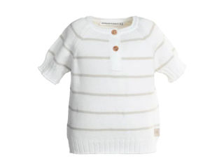 Immagine di Bamboom maglia a righe maniche corte 1009 warm white tg 36 mesi - Outlet