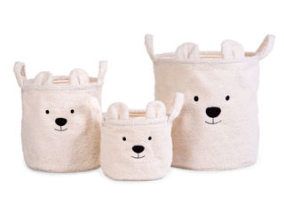 Immagine di Childhome set 3 cestini Teddy bianco - Complementi d'arredo