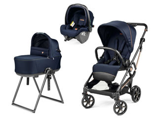 Immagine di Peg Perego trio Vivace + Slk blue shine - Passeggini trio