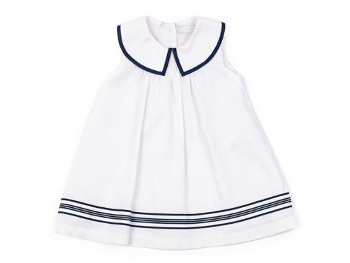 Immagine di Coccodè abitino in piquet stretch bianco-blu navy C61246 tg 18 mesi - Vestiti