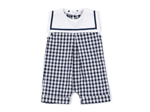 Immagine di Coccodè pagliaccetto in vichy blue navy C61133 tg 3 mesi - Tutine