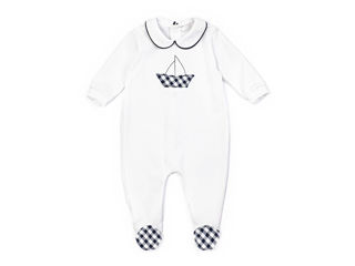 Immagine di Coccodè tutina in jersey stampato bianco-blue navy C61017 tg 0 mesi - Tutine