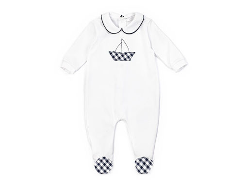 Immagine di Coccodè tutina in jersey stampato bianco-blue navy C61017 tg 0 mesi - Tutine