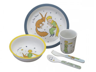 Immagine di Petit Jour set pappa 5 pz Il Piccolo Principe blu - Piatti e posate