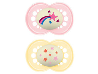 Immagine di MAM ciuccio Original Night 16+ mesi silicone Circular PP 2 pz rosa - Ciucci