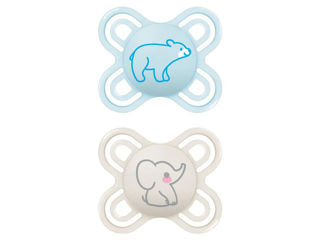 Immagine di MAM ciuccio Perfect Start 0-2 m silicone Circular PP 2 pz azzurro - Ciucci