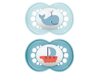 Immagine di MAM ciuccio Original 6+ mesi caucciù Circular PP 2 pz azzurro - Ciucci