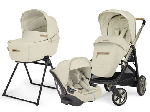 Immagine di Inglesina Sistema Quattro Element con seggiolino Darwin Recline pure ecru - Passeggini trio