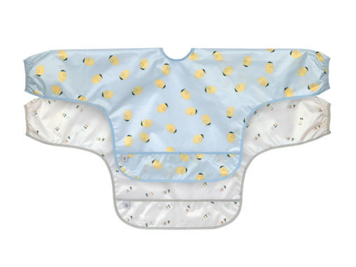 Immagine di Laessig bavaglino Long Sleeve 2 pz happy fruits lemon - Bavaglini Neonato