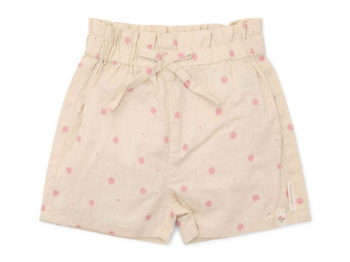 Immagine di Little Dutch pantalone corto sabbia-fiorellini rosa tg 98 cm - Pantaloni