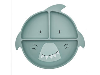 Immagine di Trixie piatto a 3 scomparti in silicone  Mr Shark - Piatti e posate