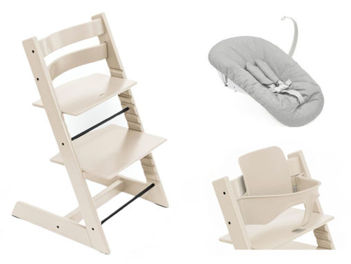 Stokke Tripp Trapp Pacchetto Completo Verde Ghiaccio – Seggiolone Con Baby Set², Cuscino E Vassoio, Da 6 Mesi A 3 Anni