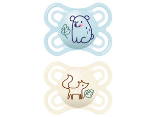 Immagine di MAM ciuccio Perfect silicone 2-6 mesi 2 pz Circular PP azzurro - Ciucci