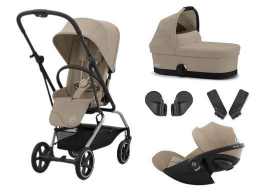 Immagine di Cybex trio Eezy S Twist+2 con Cloud G almond beige - Passeggini trio