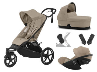 Immagine di Cybex trio Avi Spin con Cloud G almond beige - Passeggini trio