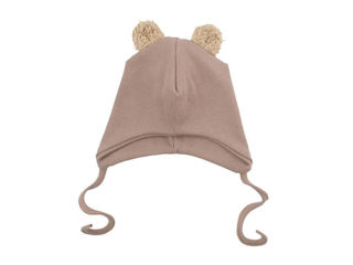 Immagine di Wooly Organic cappellino con orecchie Teddy in cotone biologico GOT 48-50 cm old pink/savannah DR-64-48-147/143 - Cappelli