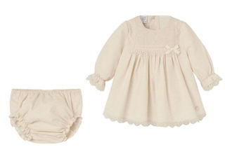 Immagine di Paz Rodriguez completo abito Alegria con culotte-light brown 004-153106+017-153099 tg 9 mesi - Vestiti