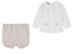Immagine di Paz Rodriguez completo blusa cream e pantaloni Pascua light brown 006-0152844+007-153122 tg 9 mesi - Vestiti