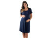 Immagine di Premamy camicia da notte per gravidanza e allattamento mezza manica blu tg M - Intimo e notte mamma