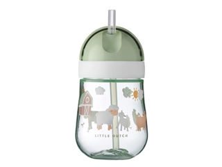 Immagine di Little Dutch prima borraccia con cannuccia 300 ml little farm 108014065399 - Tazze e bicchieri