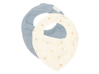 Immagine di Little Dutch set 2 bandane in mussola forest treasures-denim blue - Bavaglini Neonato