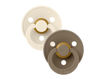 Immagine di Bibs set 2 ciucci in caucciù Colour 0-6 m dark oak-ivory - Idee regalo neonato