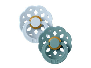 Immagine di Bibs 2 ciucci in caucciù Boheme 0-6 mesi baby blue-island sea - Ciucci