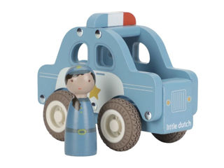 Immagine di Little Dutch macchina polizia con personaggio FSC LD2531 - Giocattoli in legno