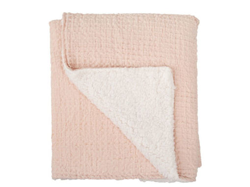 Immagine di Bimbidreams coperta waffle + pile 80x110 cm 664 rosa 664000RE - Corredino nanna