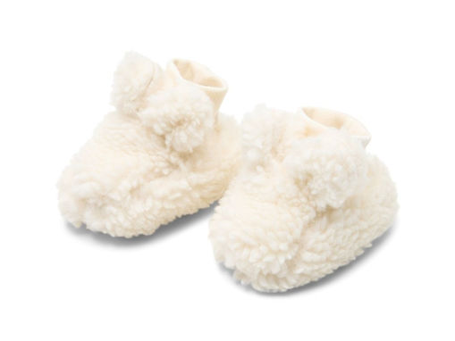 Immagine di Little Dutch babbucce Teddy off white tg 0-3 mesi - Calzine per neonato
