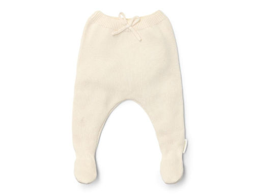 Immagine di Little Dutch pantalone lungo lavorato a maglia con piedini off white tg 68 - Pantaloni