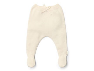 Immagine di Little Dutch pantalone lungo lavorato a maglia con piedini off white tg 62 - Pantaloni