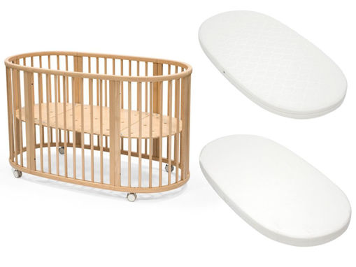 Immagine di Stokke lettino Sleepi V3 naturale completo di materasso e lenzuolo - Lettini