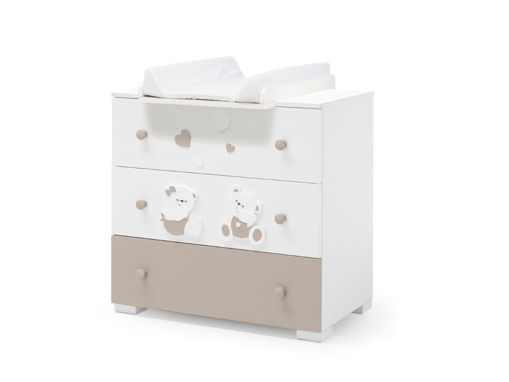 Immagine di Erbesi comò Mirtillo con prolunga bianco tortora - Cassettiere fasciatoio