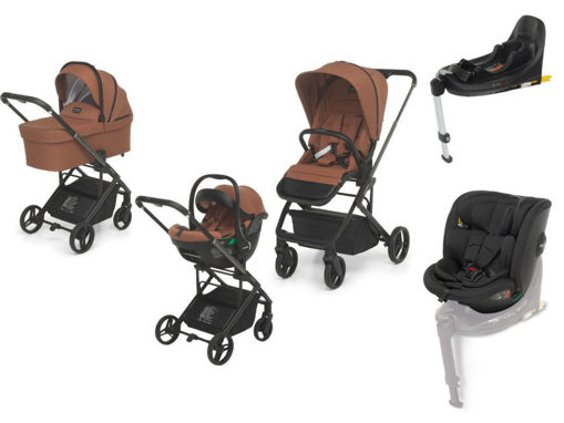 Immagine di Foppapedretti trio TicToc + seggiolino Disk Grow + Base Disk tuscany - Passeggini trio