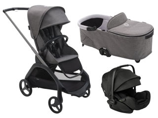 Immagine di Bugaboo trio Dragonfly graphite/grey melange-grey melange - Passeggini trio e duo