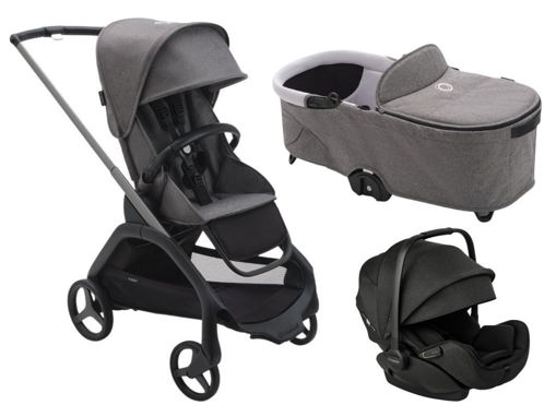 Immagine di Bugaboo trio Dragonfly graphite/grey melange-grey melange - Passeggini trio