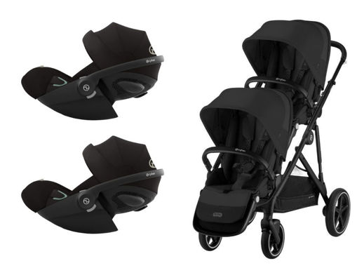 Immagine di Cybex passeggino gemellare Gazelle S + 2 Cloud G3 black-moon black - Passeggini gemellari