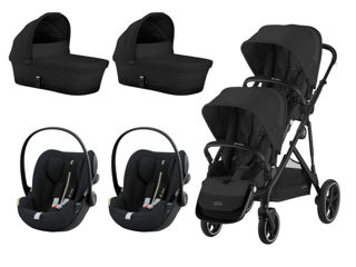 Immagine di Cybex trio gemellare Gazelle S black-moon black - Passeggini gemellari