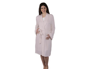 Immagine di Premamy vestaglia da notte aperta davanti manica lunga rosa tg S - Intimo e notte mamma